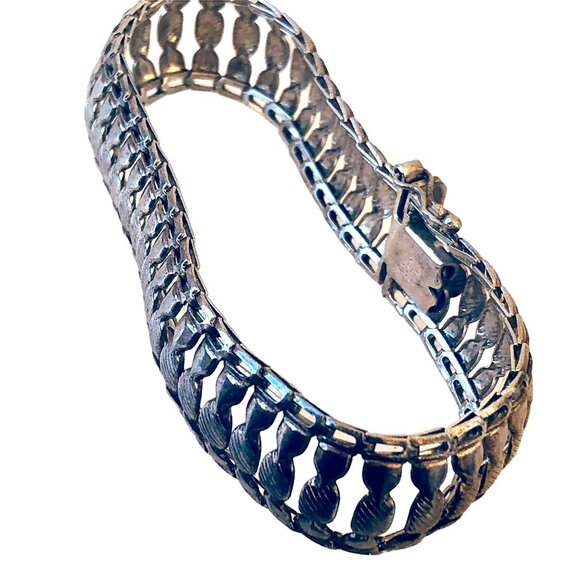 Milor Italy Sterling Silver Bracelet Basketweave Link 16.5 gr - Picture 11 of 14